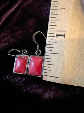 Coral and sterling pierced earrings